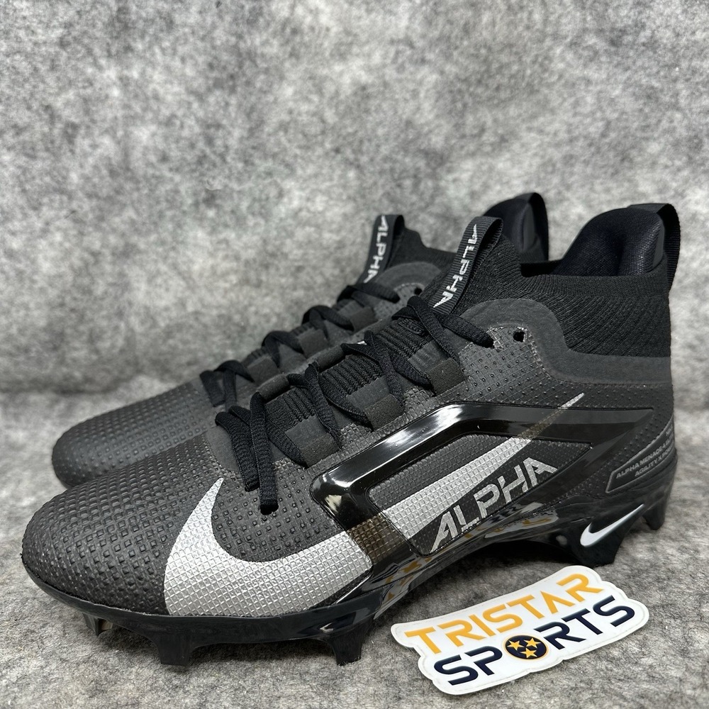 Nike Alpha Menace 4 Elite Football Cleats Mens Size 8.5 Black Silver FD7036-002